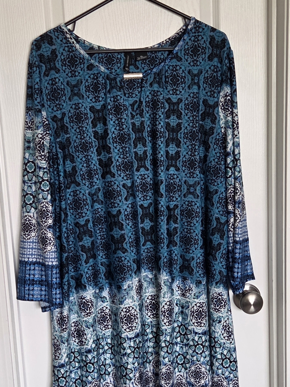 new directions Teal Printed Dress